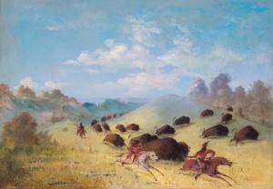 Comanche_Indians_Chasing_Buffalo_with_Lances_and_Bows